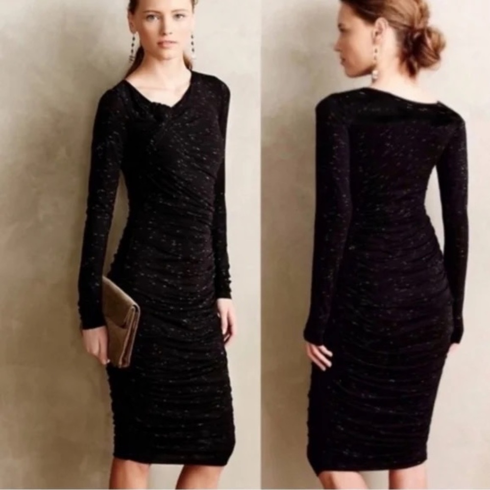 Bailey 44 Sheath Ruched Yael Dress Black Size Small Stretchy